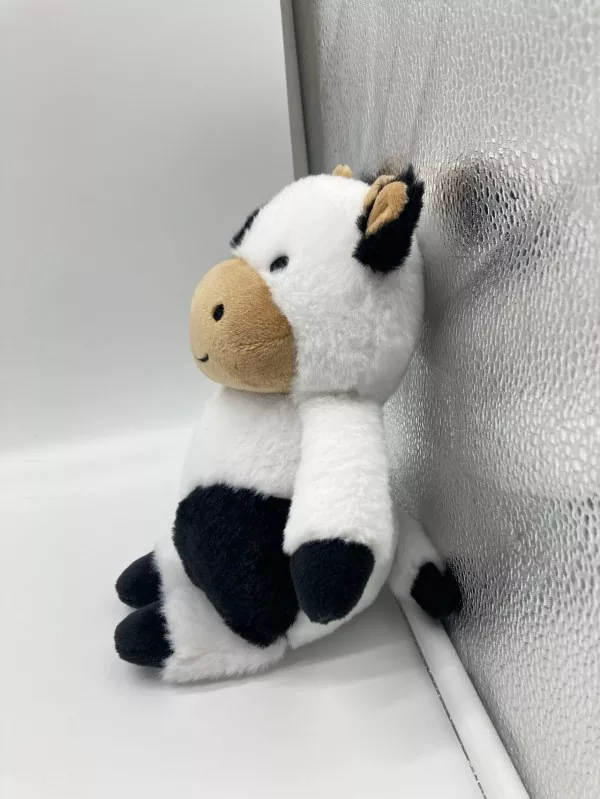 Fluffy Black and White Cow Plush Toy
