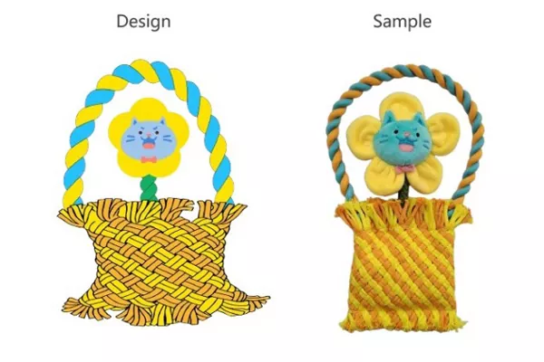 Mice Shaped Round Dog Toy With Rope