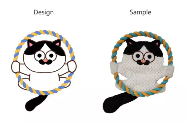 Mice Shaped Round Dog Toy With Rope