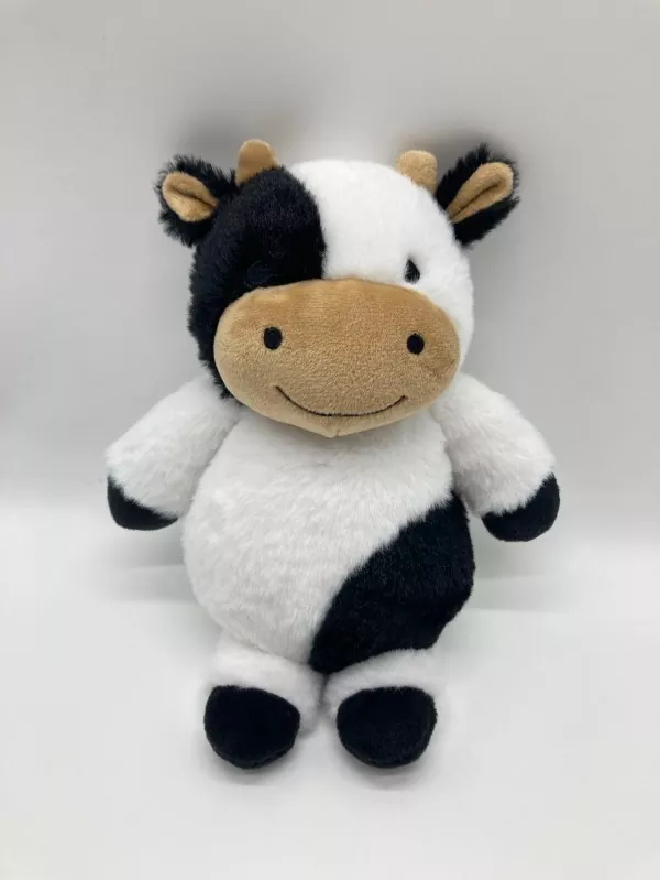 Fluffy Black and White Cow Plush Toy