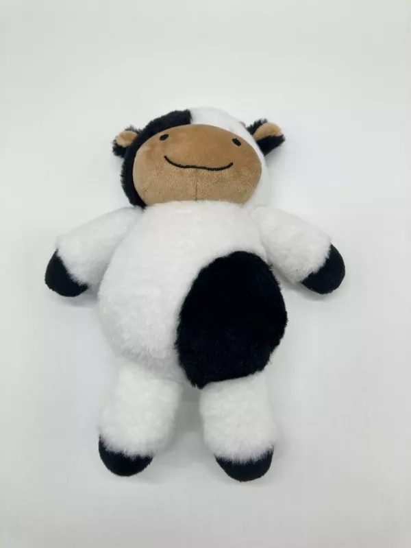 Fluffy Black and White Cow Plush Toy