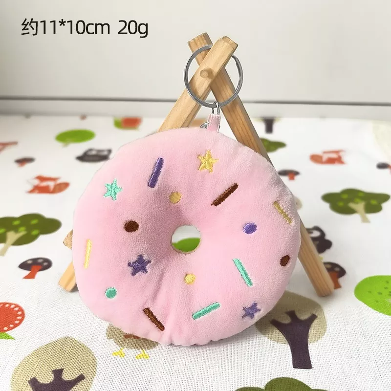 Sweet Round Doughnut Plush Key Ring